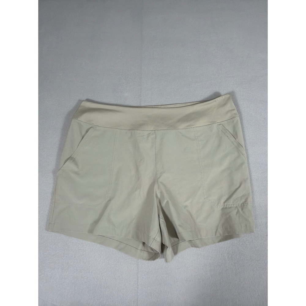 Patagonia Happy Hike Shorts Womens XL Khaki Tan Pull On Stretch Hiking Outdoor